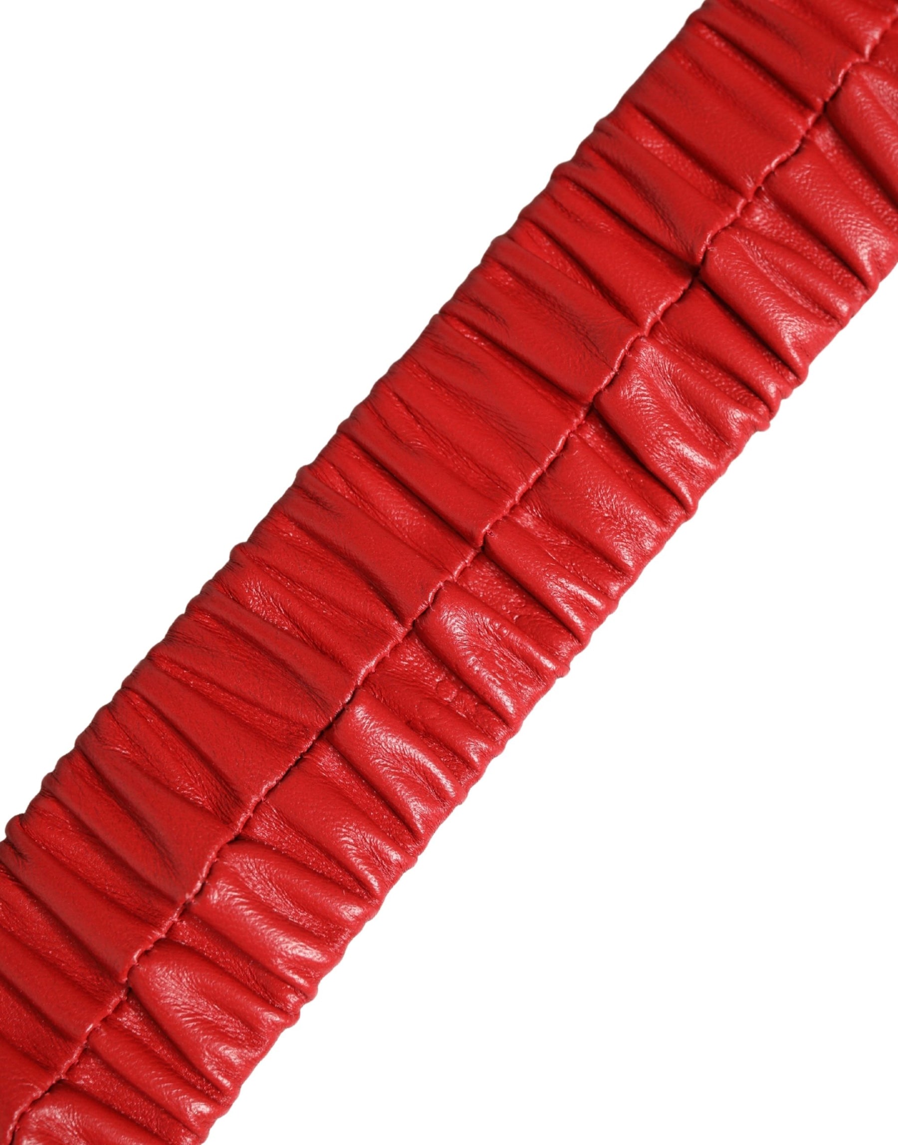 Dolce & Gabbana Red Leather Gold Heart Metal Buckle Belt | Regal Royce