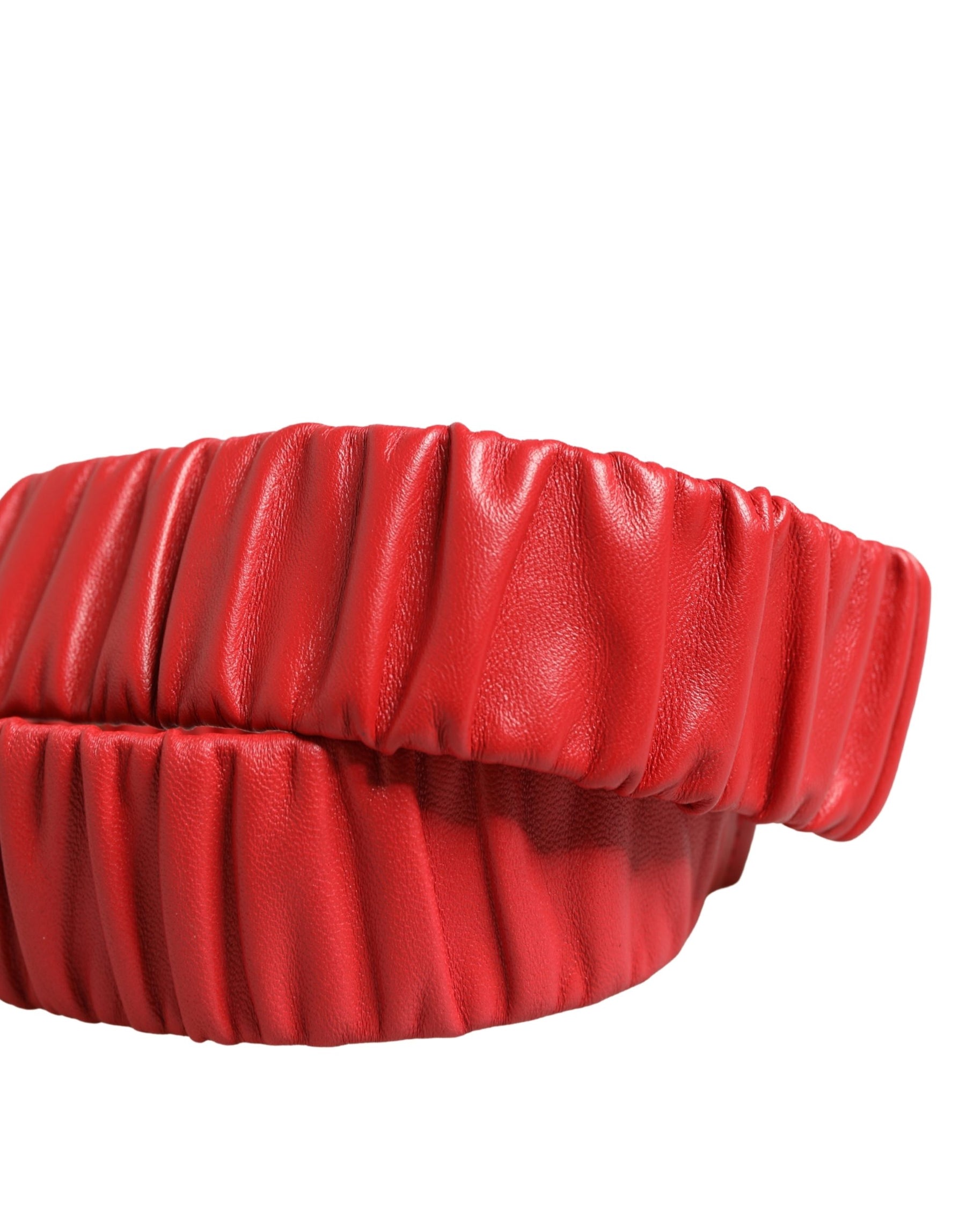 Dolce & Gabbana Red Leather Gold Heart Metal Buckle Belt | Regal Royce
