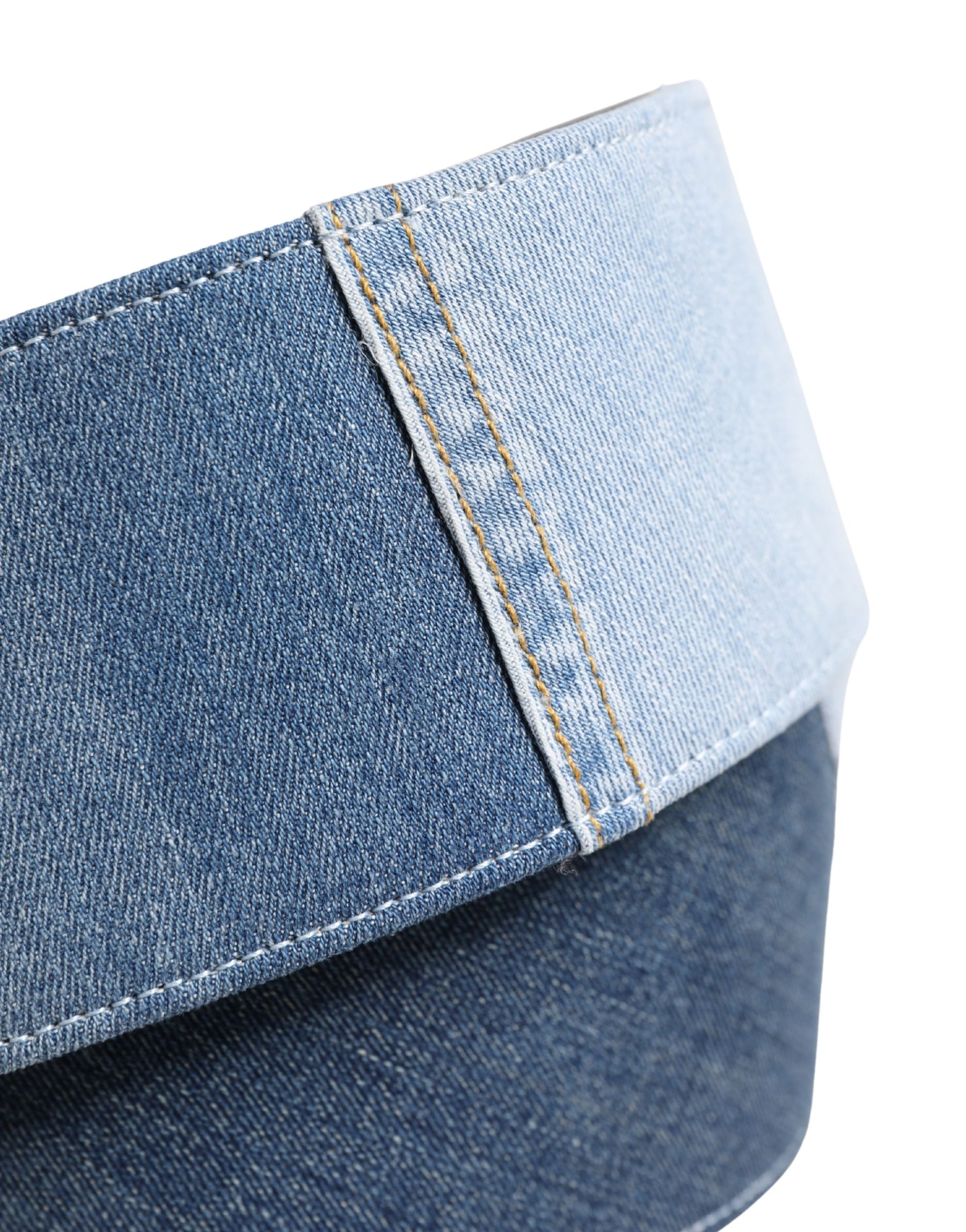 Dolce & Gabbana Blue Two Tone Denim Gold Metal Buckle Belt | Regal Royce