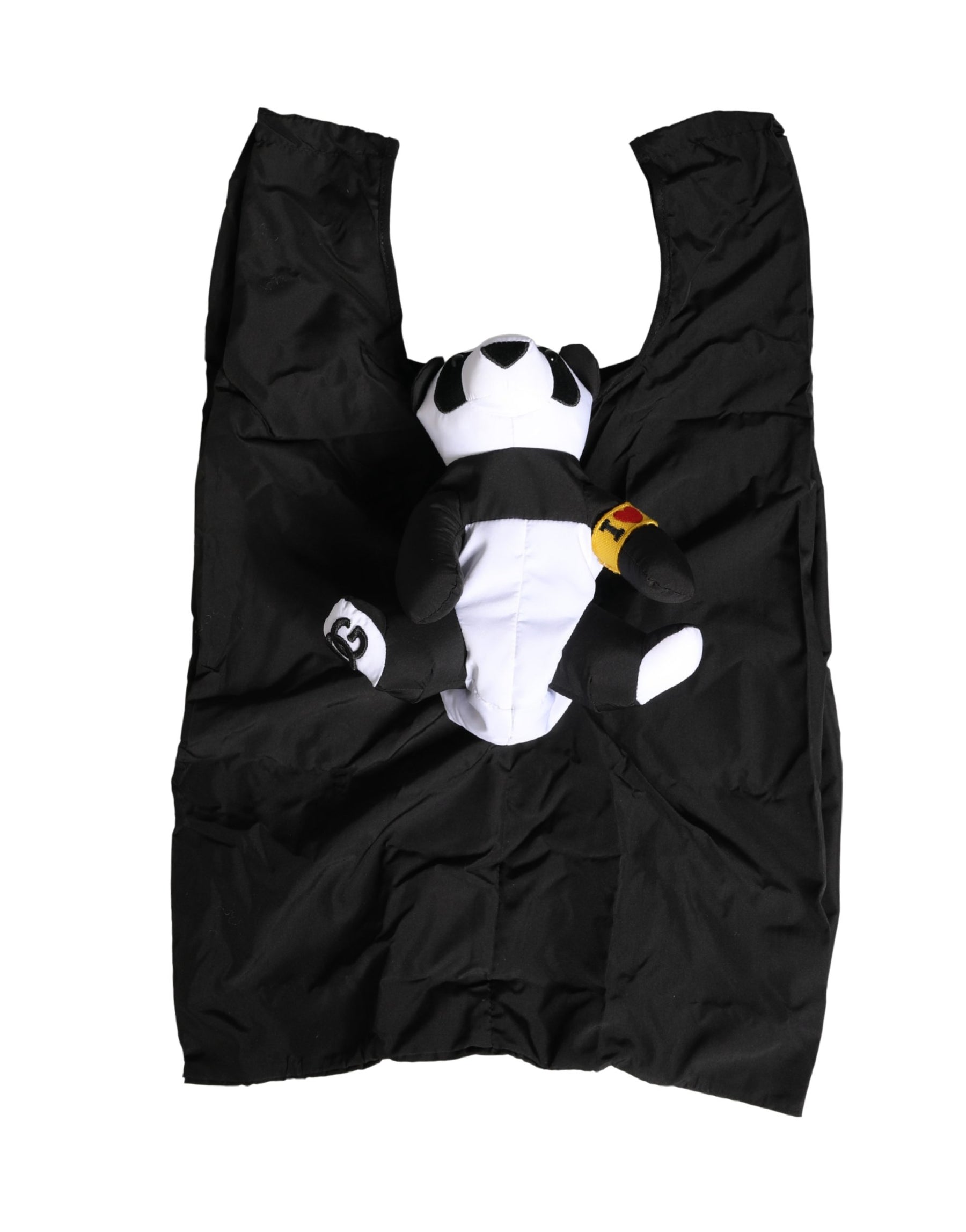 Dolce & Gabbana Men Black Polyester Panda Stuffed Ecobag Bag | Regal Royce