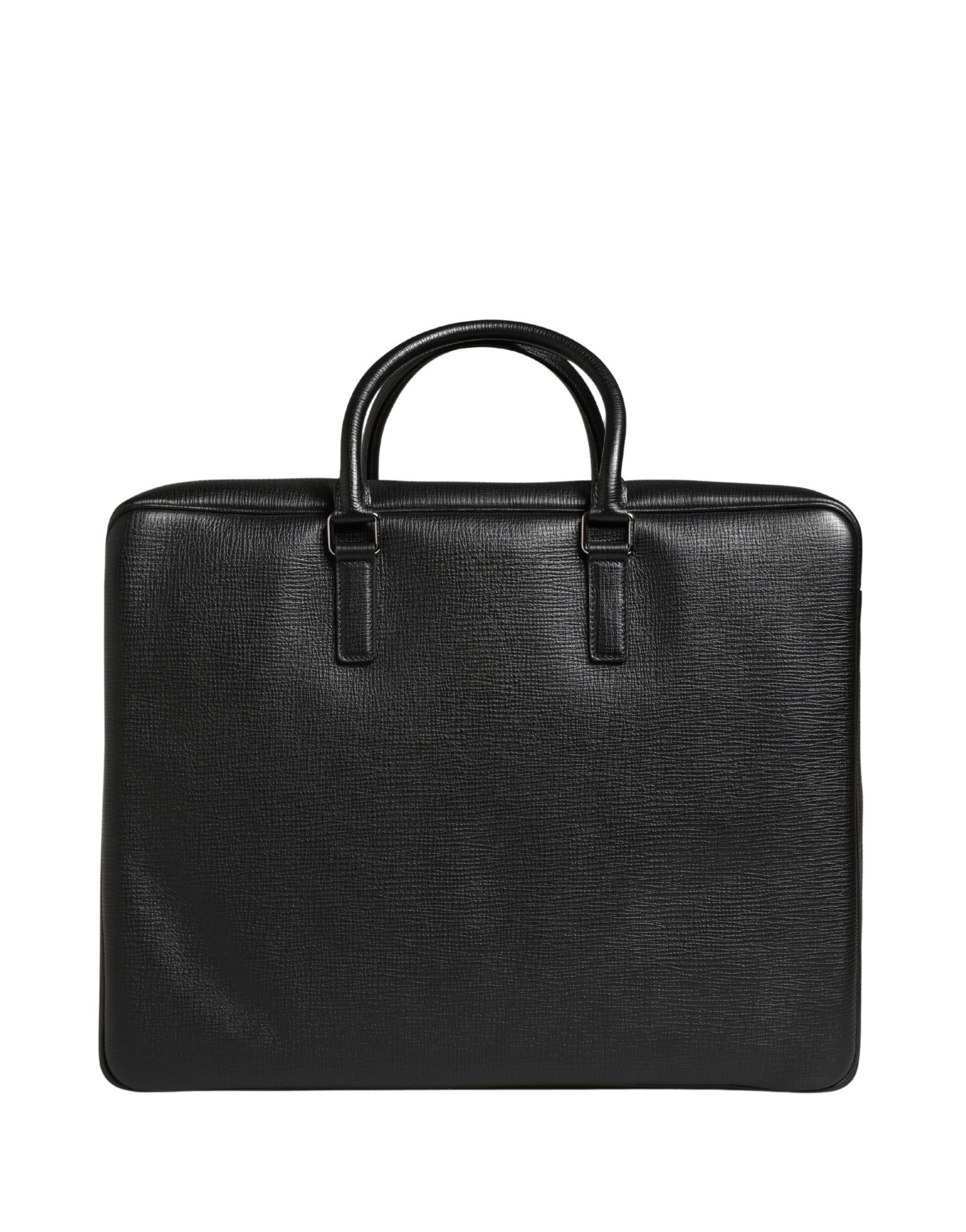 Dolce & Gabbana Black Car Man Applique Leather Weekender Borse Bag | Regal Royce