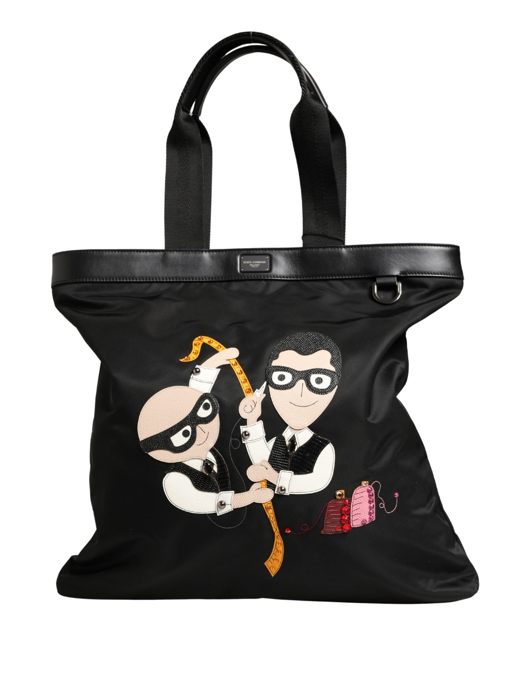 Dolce & Gabbana Black Leather #DGFamily Patch Shopping Tote Borse Bag | Regal Royce