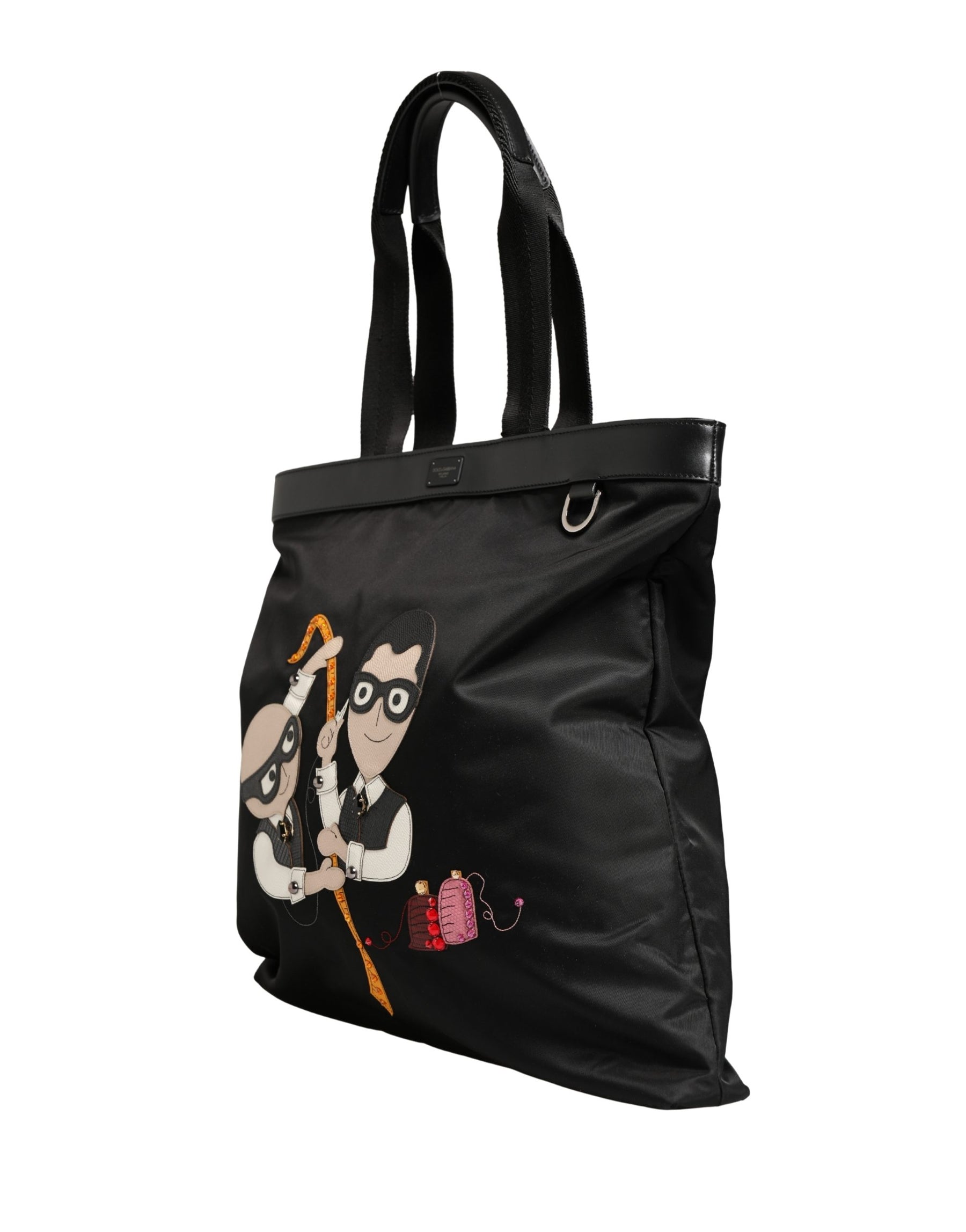 Dolce & Gabbana Black Leather #DGFamily Patch Shopping Tote Borse Bag | Regal Royce
