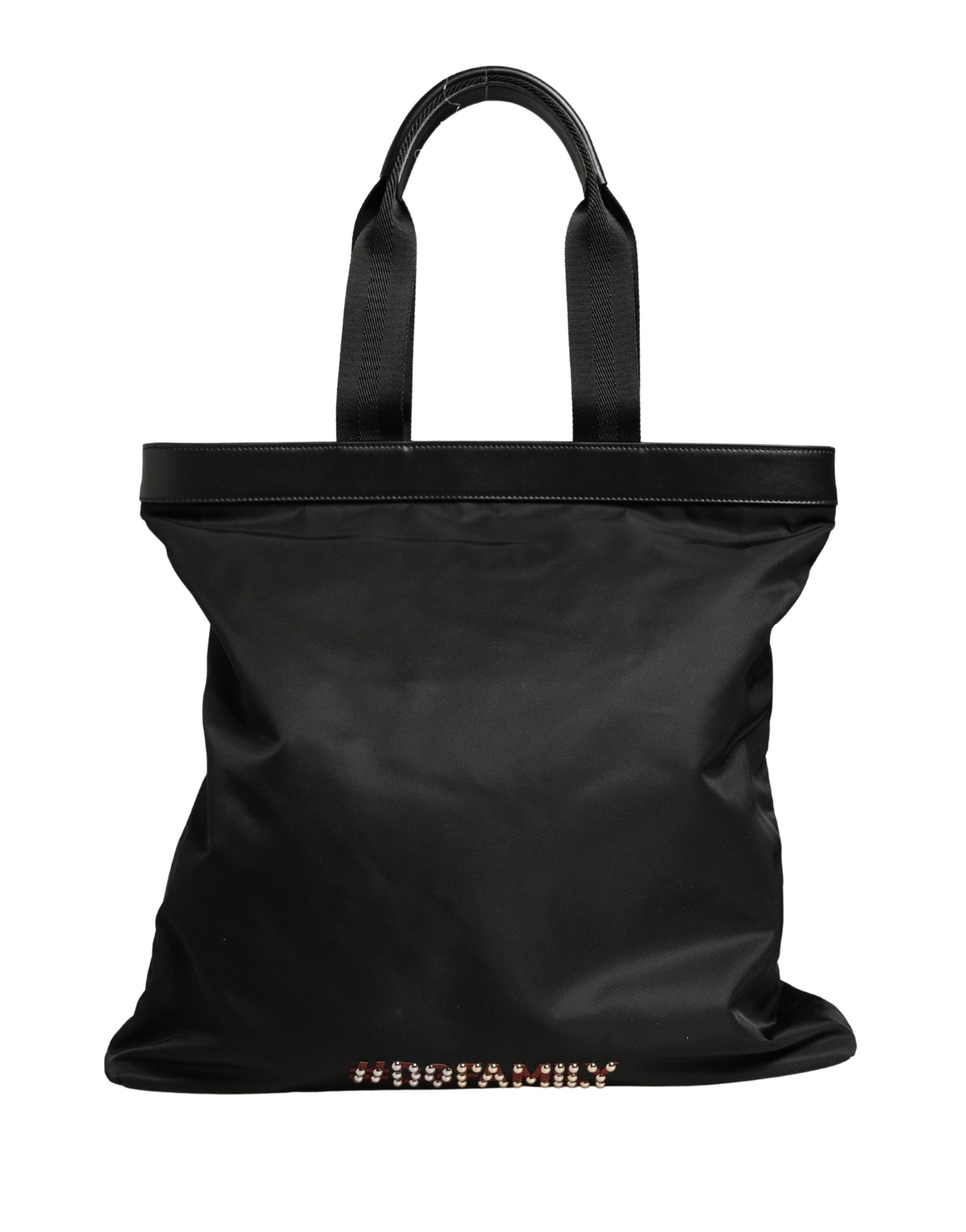 Dolce & Gabbana Black Leather #DGFamily Patch Shopping Tote Borse Bag | Regal Royce