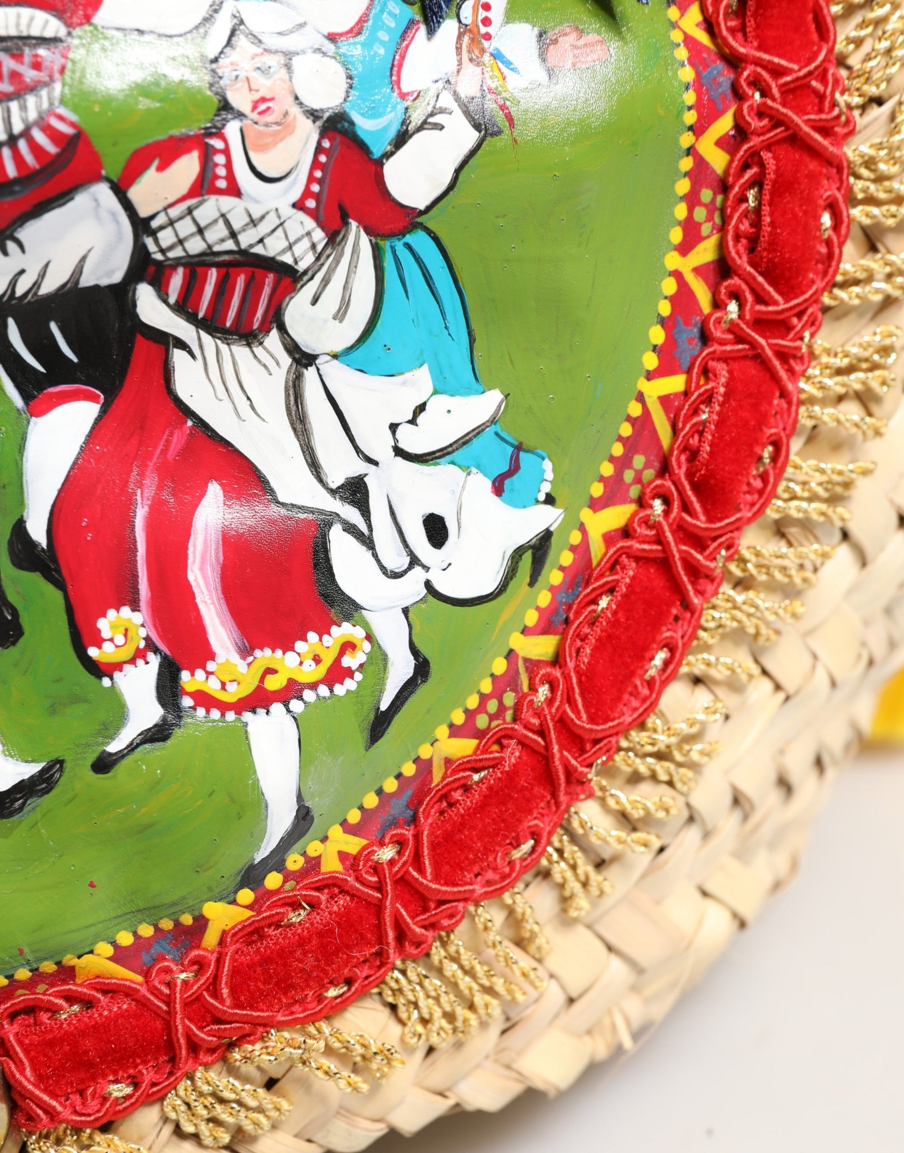 Dolce & Gabbana Multicolor Woven Straw Basket Embellished Sicily Bag | Regal Royce