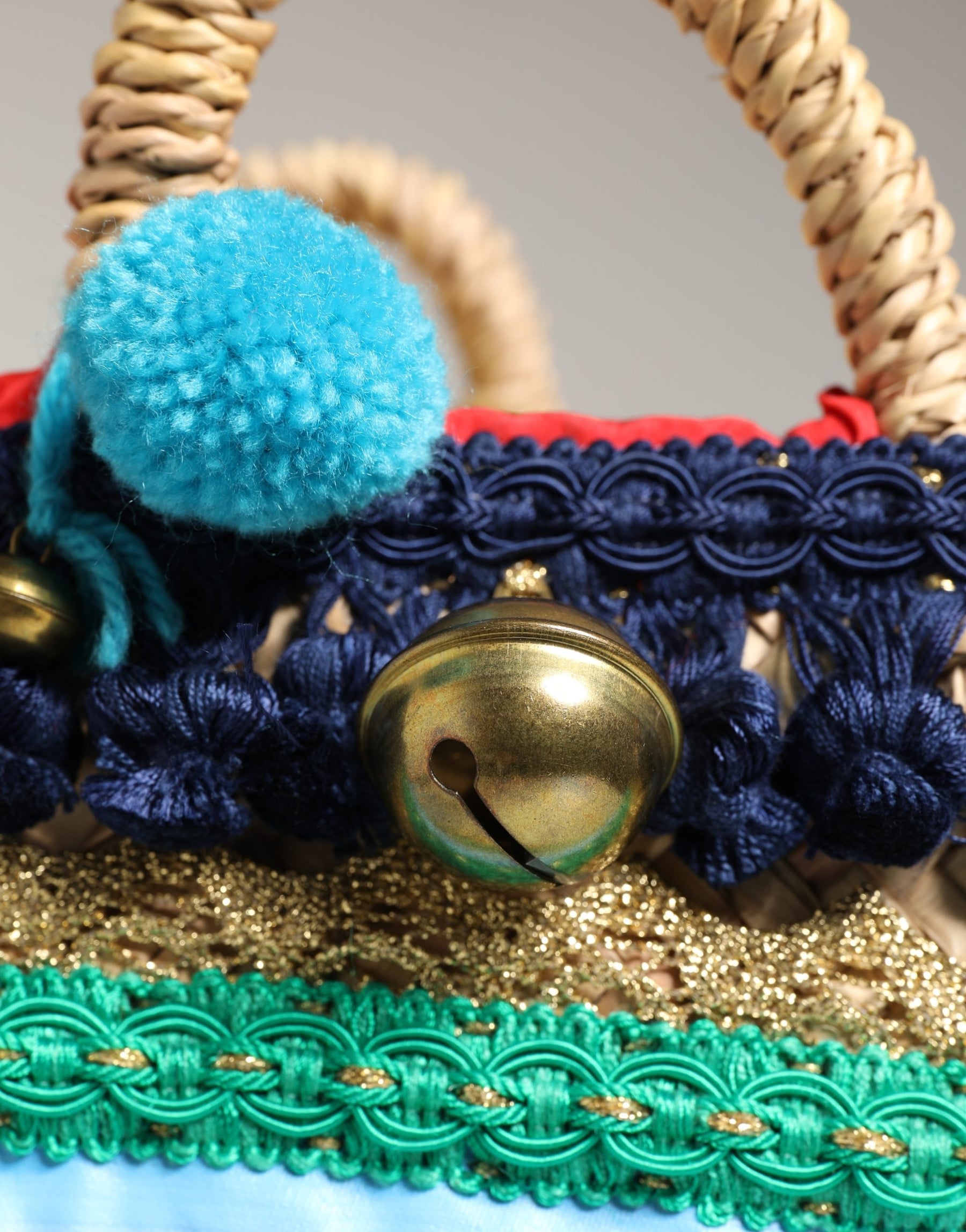 Dolce & Gabbana Multicolor Woven Straw Basket Embellished Sicily Bag | Regal Royce