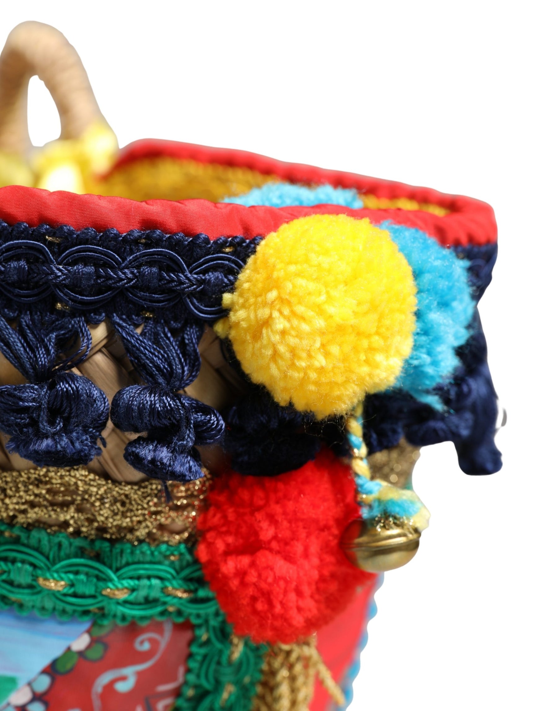 Dolce & Gabbana Multicolor Woven Straw Basket Embellished Sicily Bag | Regal Royce