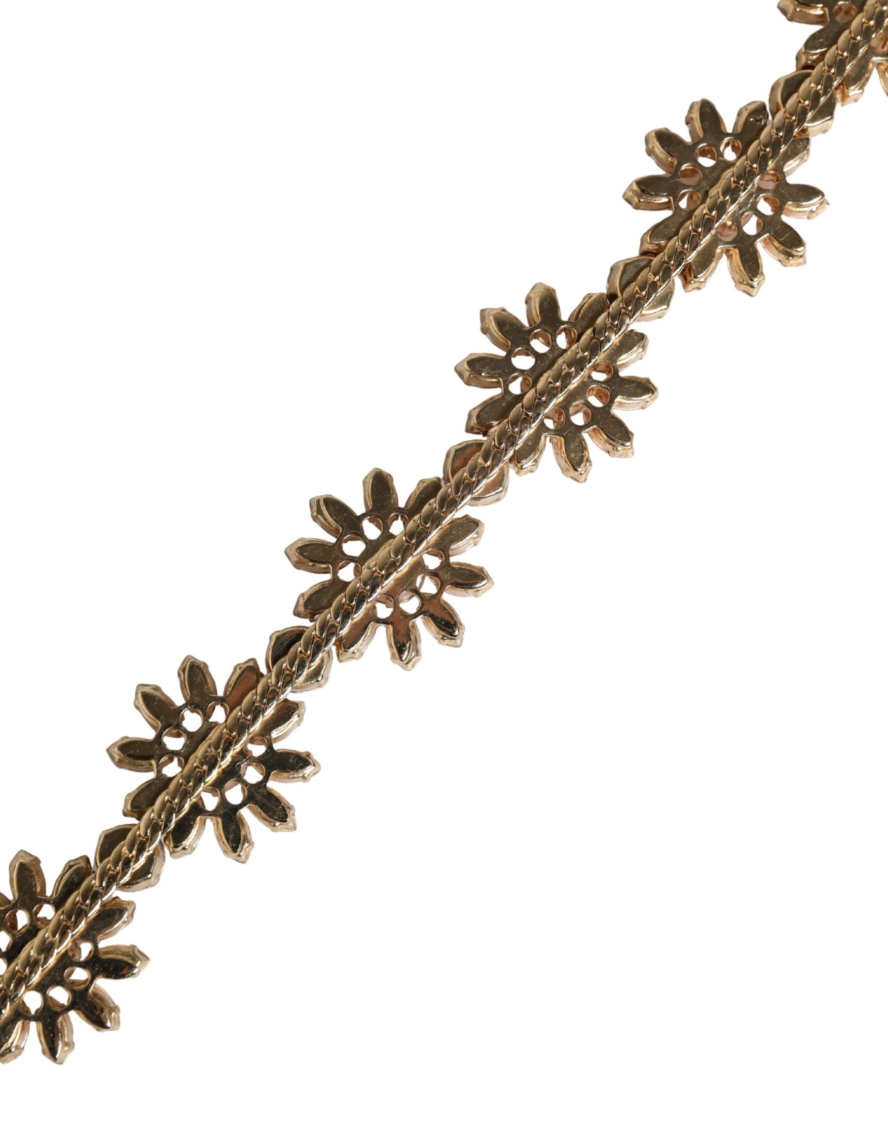 Dolce & Gabbana Red Leather Daisy Crystal Embellished Waist Belt | Regal Royce