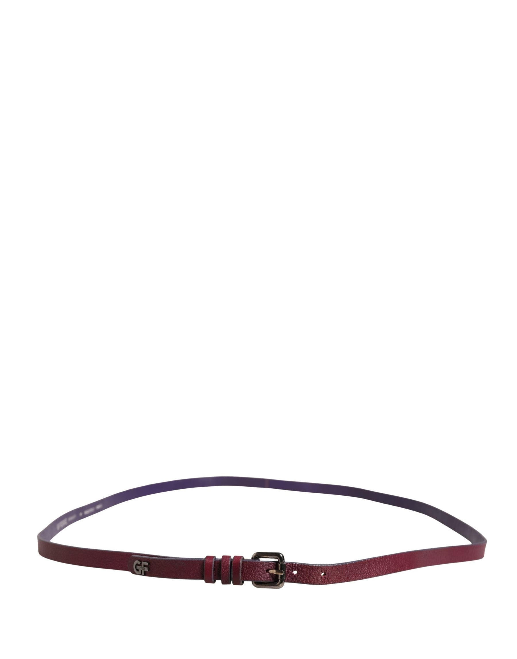 GF Ferre Maroon Leather Silver Metal Buckle Waist Women Belt | Regal Royce
