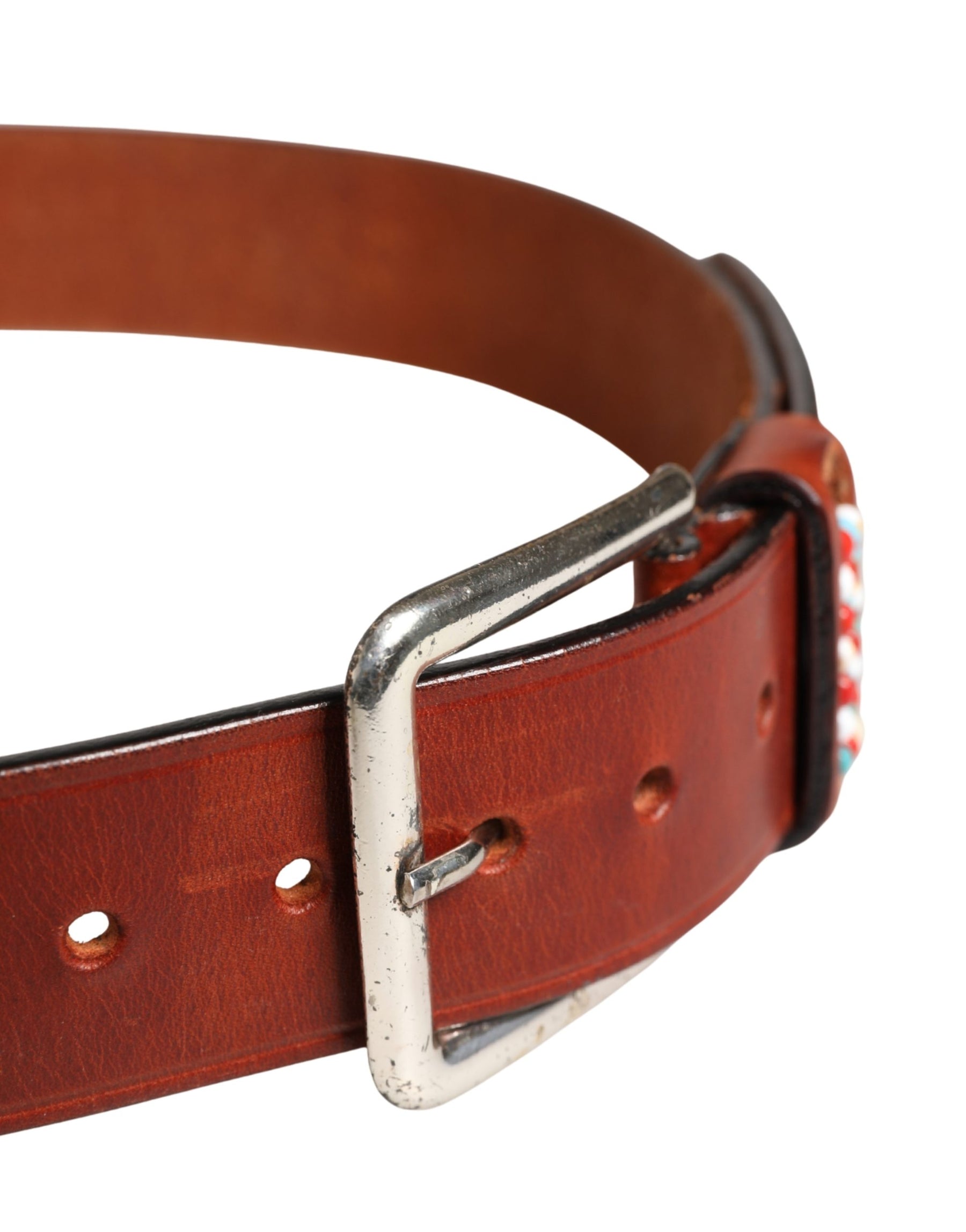GF Ferre Bordeaux Wide Leather Waist Gold Silver Buckle Belt | Regal Royce