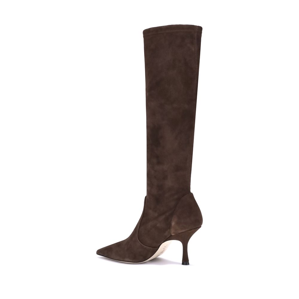 Stuart Weitzman Brown Calf Leather Bos Taurus High Heel Boots | Regal Royce