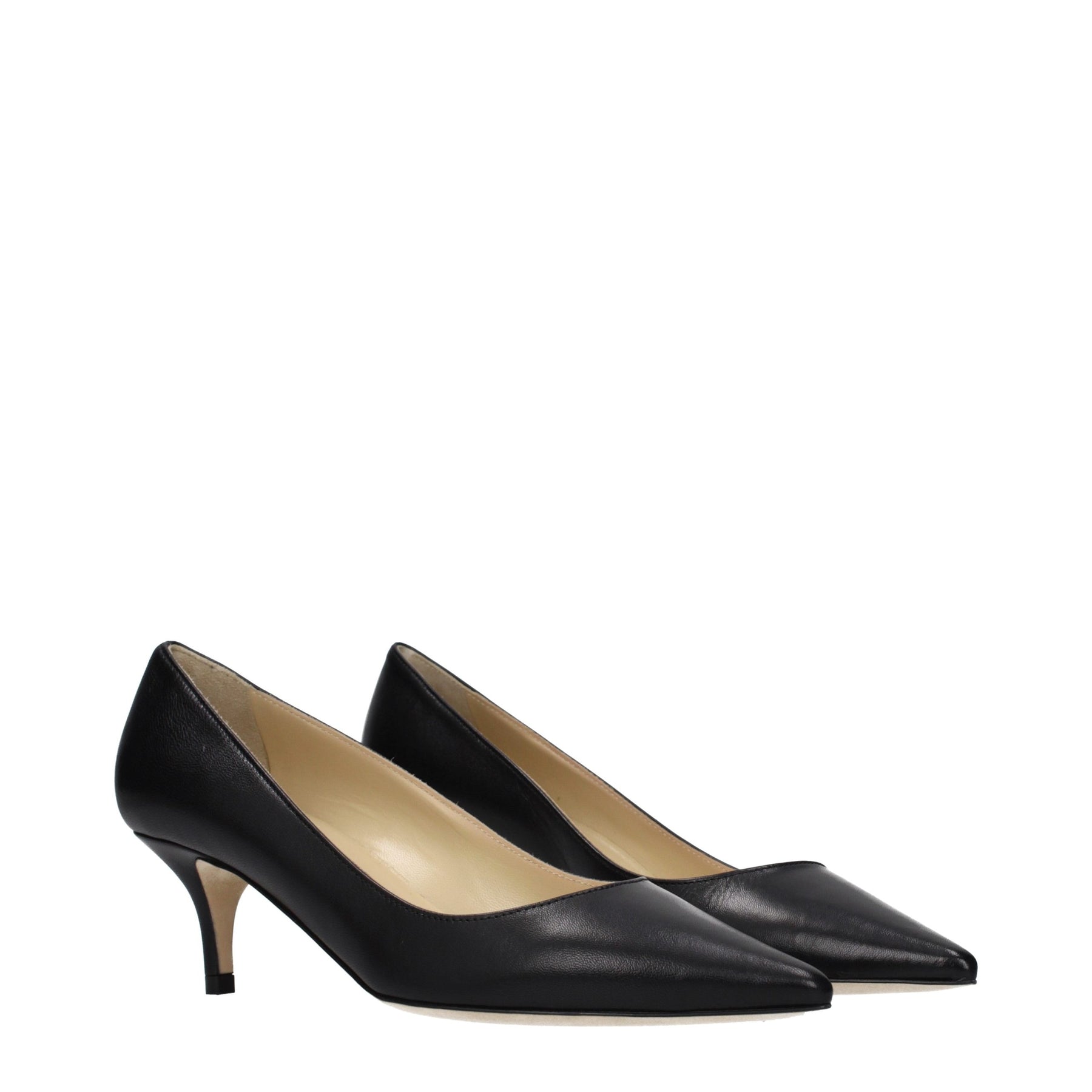 Jimmy Choo Black Leather Mid Heel Pumps | Regal Royce