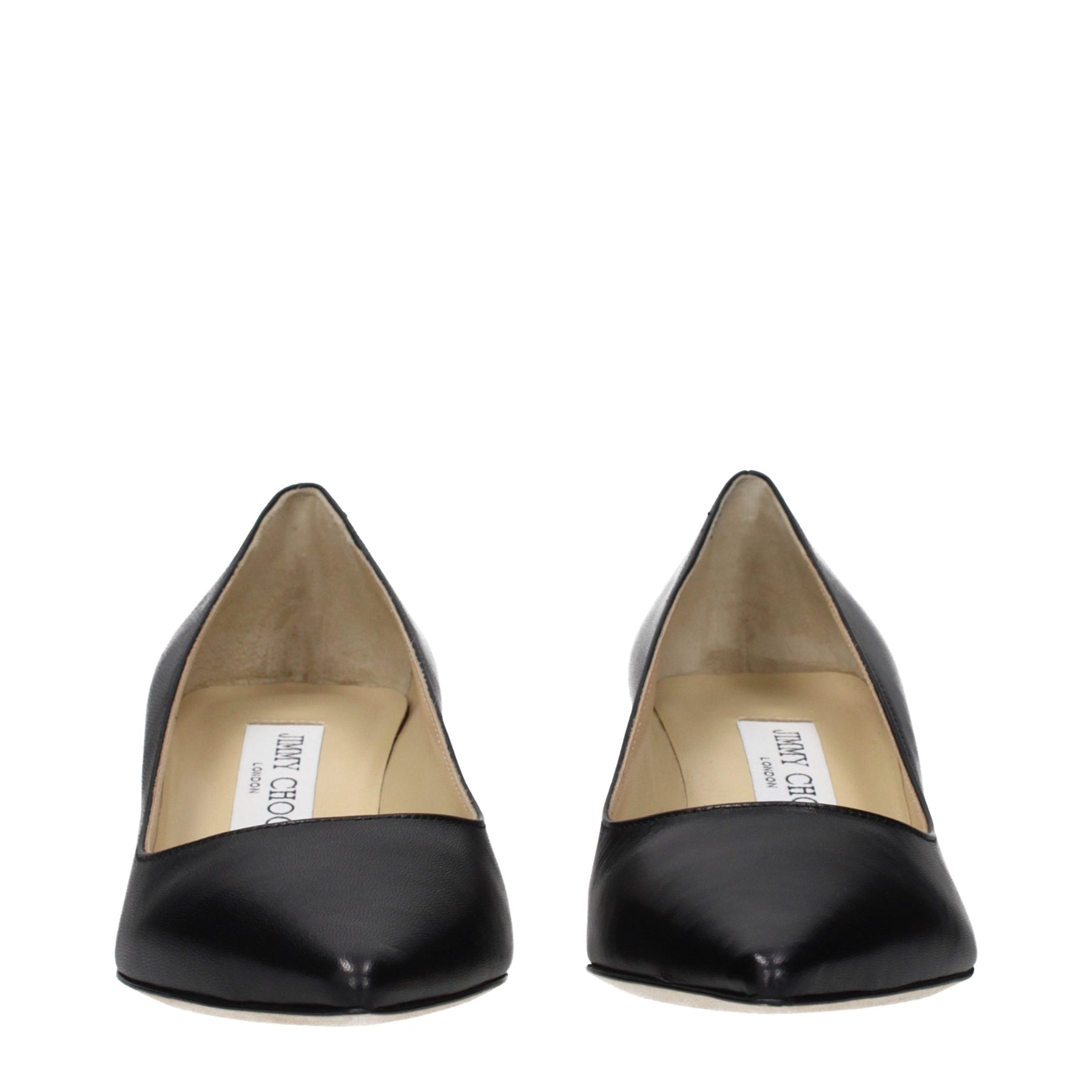 Jimmy Choo Black Leather Mid Heel Pumps | Regal Royce