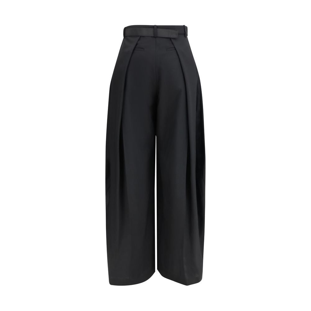 Sacai Black Polyester Casual Pants | Regal Royce