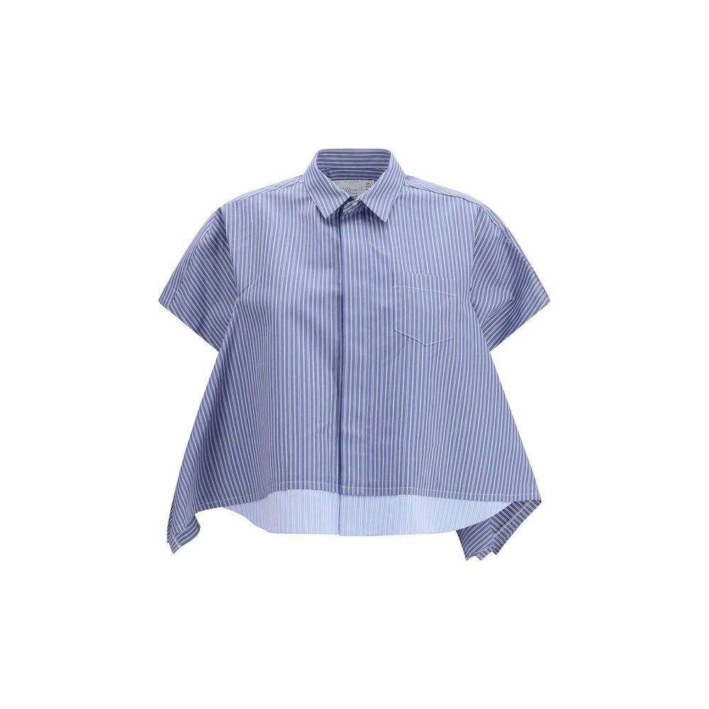 Sacai Blue Cotton Shortsleeve Shirt | Regal Royce