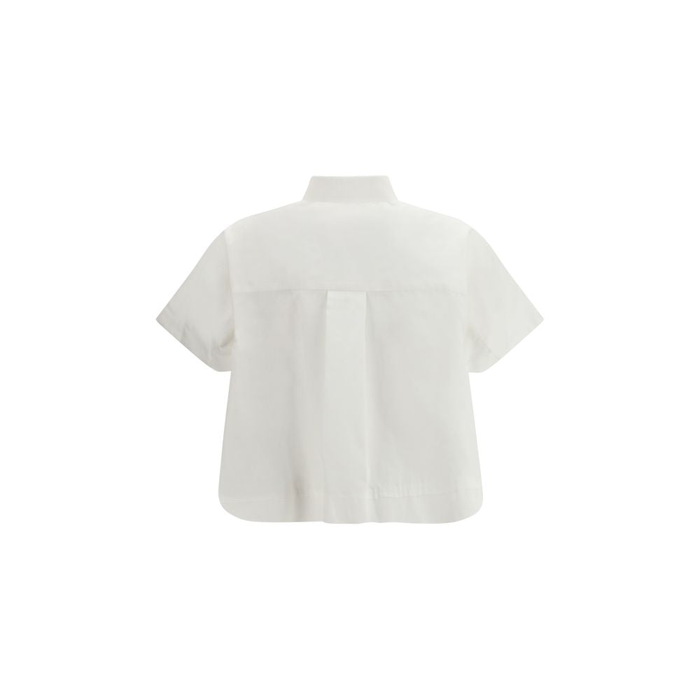 Sacai White Cotton Shortsleeve Shirt | Regal Royce