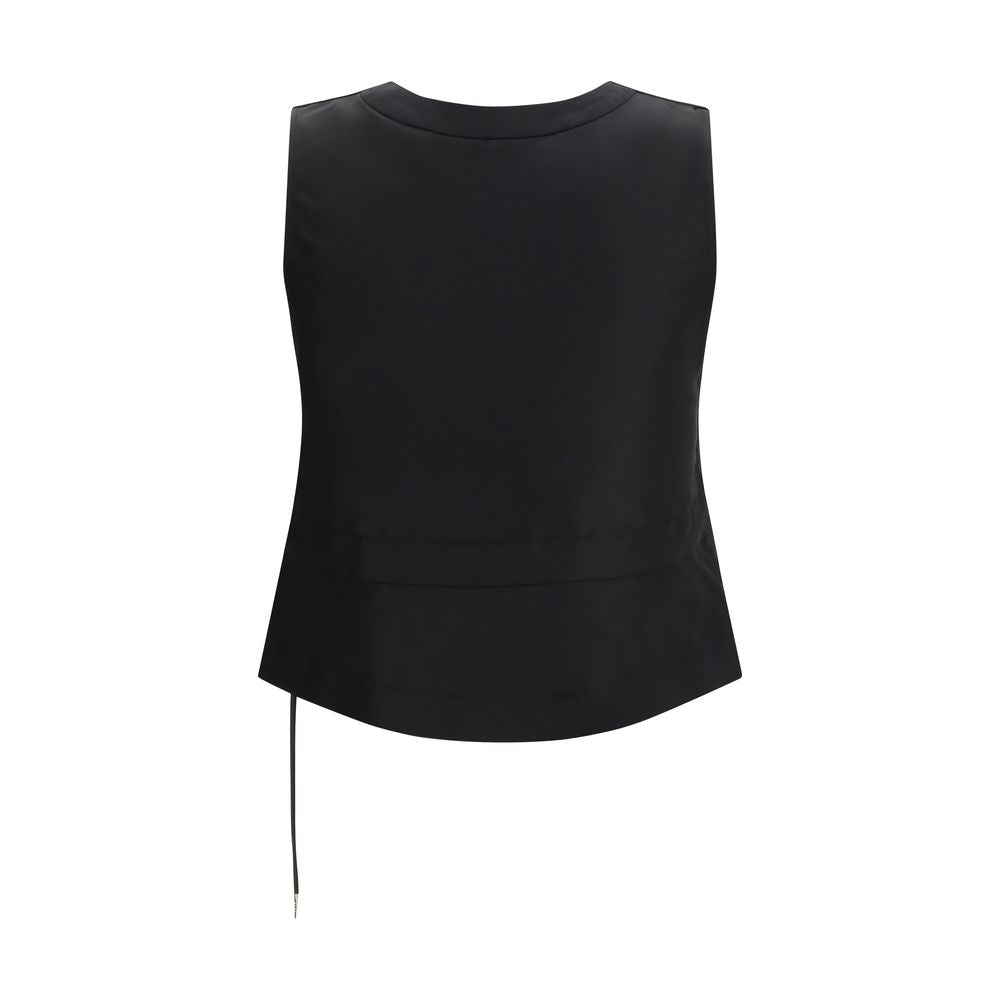 Sacai Black Polyester Waistcoat | Regal Royce