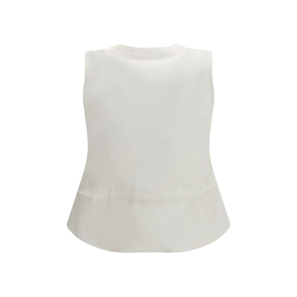 Sacai White Cotton Waistcoat | Regal Royce