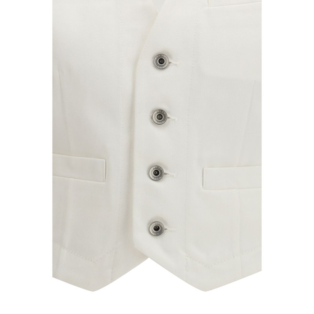 Sacai White Cotton Waistcoat | Regal Royce