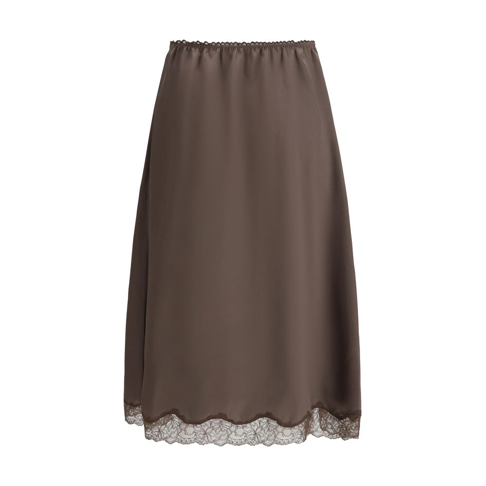 Magda Butrym Brown Silk Midi Skirt | Regal Royce