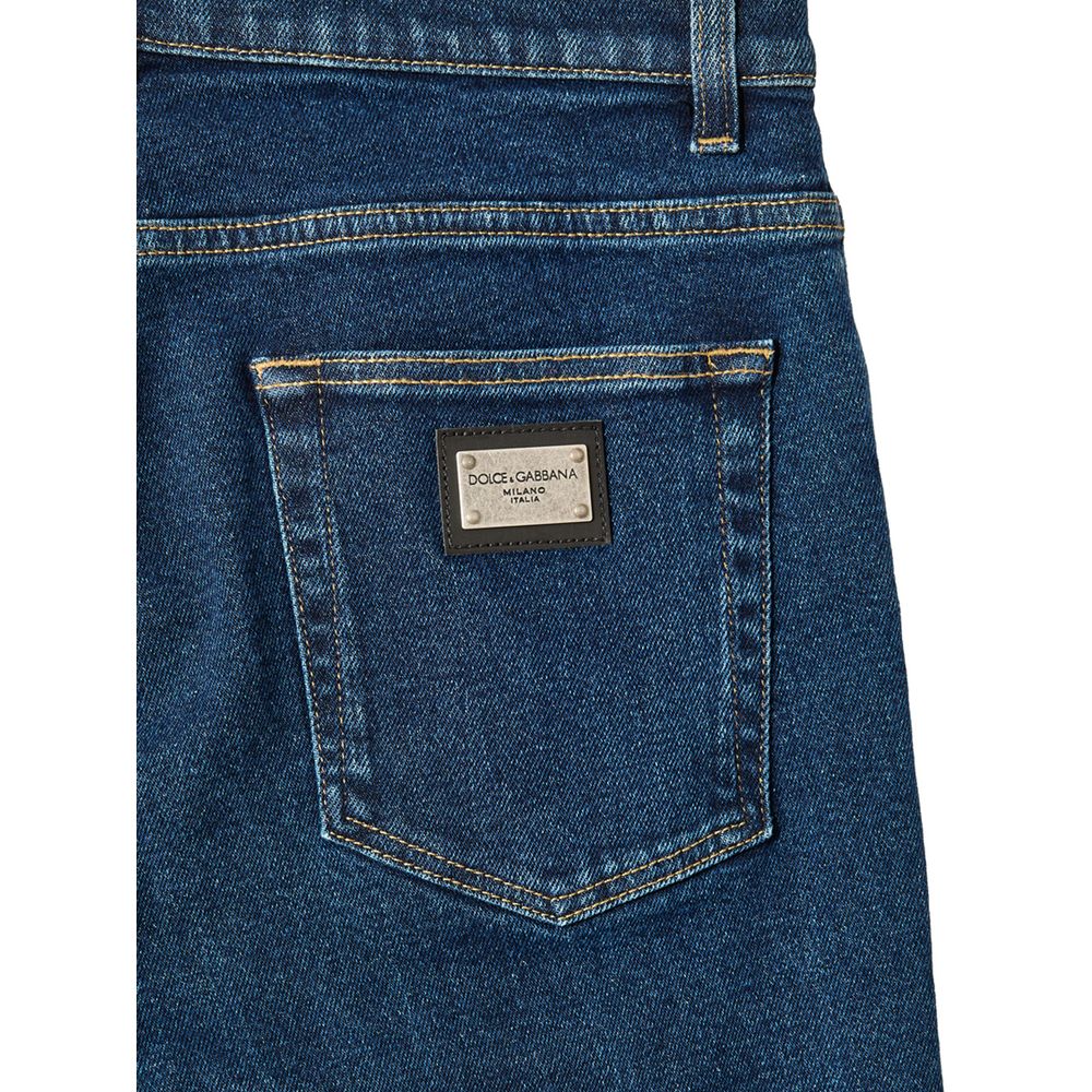 Dolce & Gabbana Blue Cotton Skinny Jeans | Regal Royce