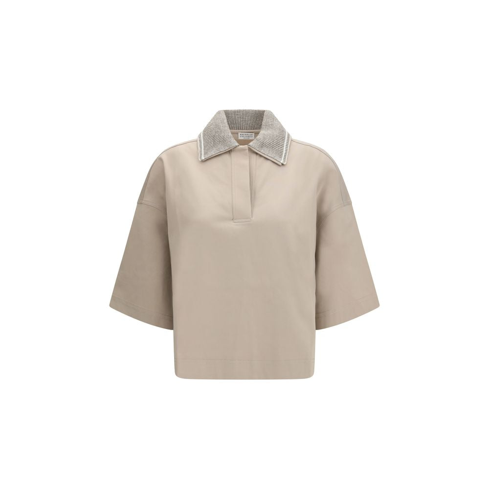 Brunello Cucinelli Beige Cotton Polo Shirt | Regal Royce