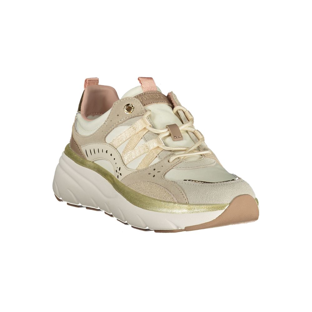 Twinset Beige Polyurethane Women Sneaker | Regal Royce