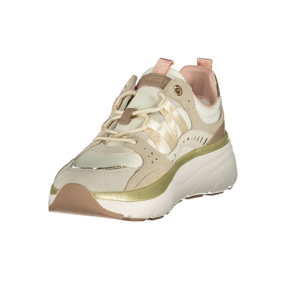 Twinset Beige Polyurethane Women Sneaker | Regal Royce