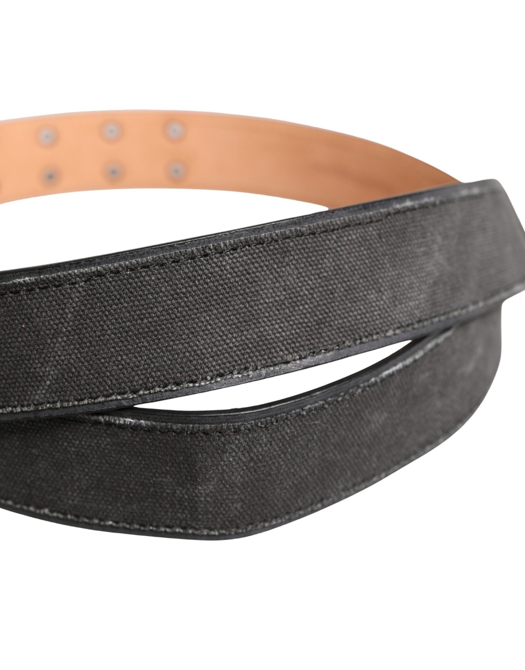 Ermanno Scervino Black Wool Cotton Logo Metal Buckle Belt | Regal Royce