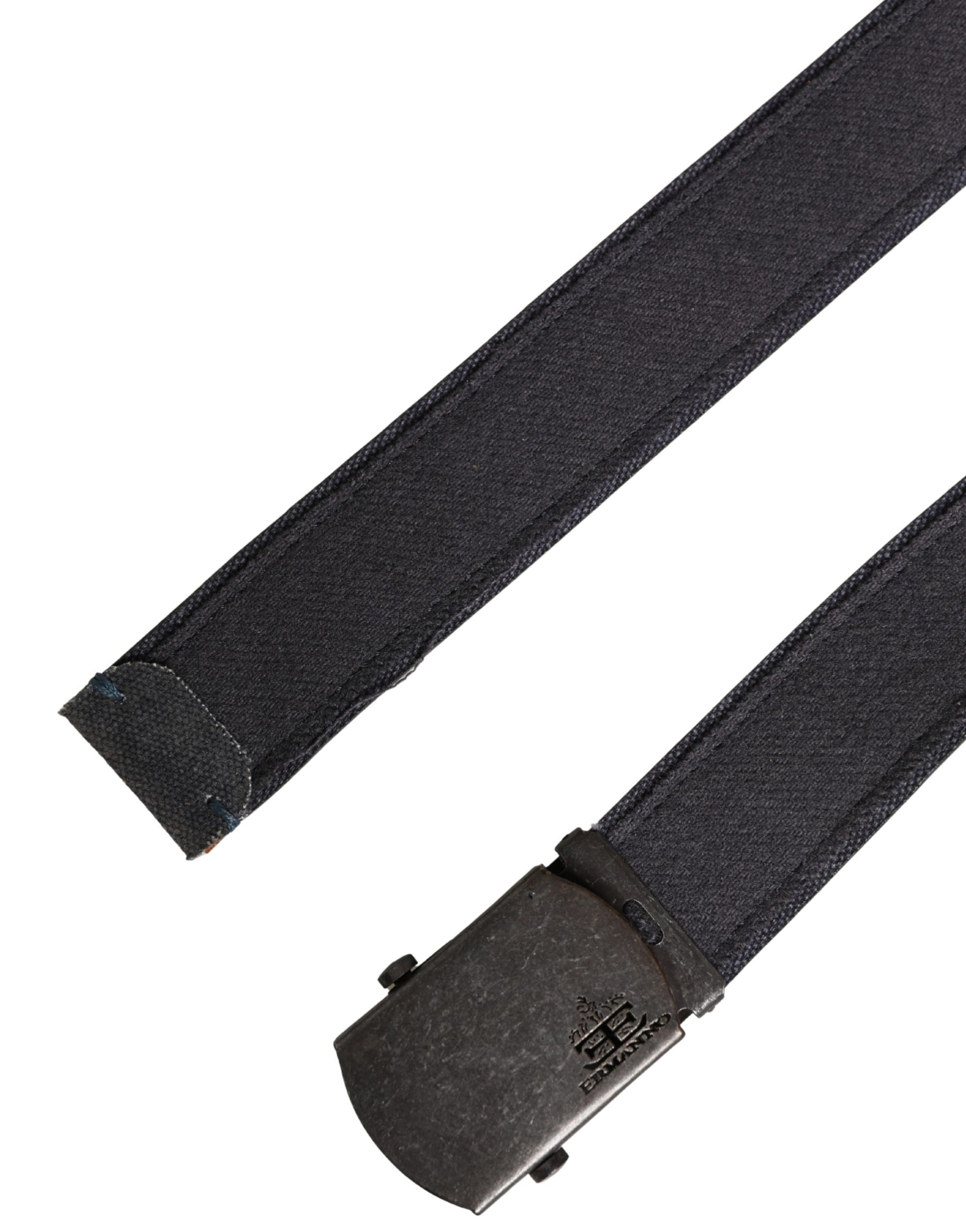 Ermanno Scervino Black Wool Cotton Logo Metal Buckle Belt | Regal Royce