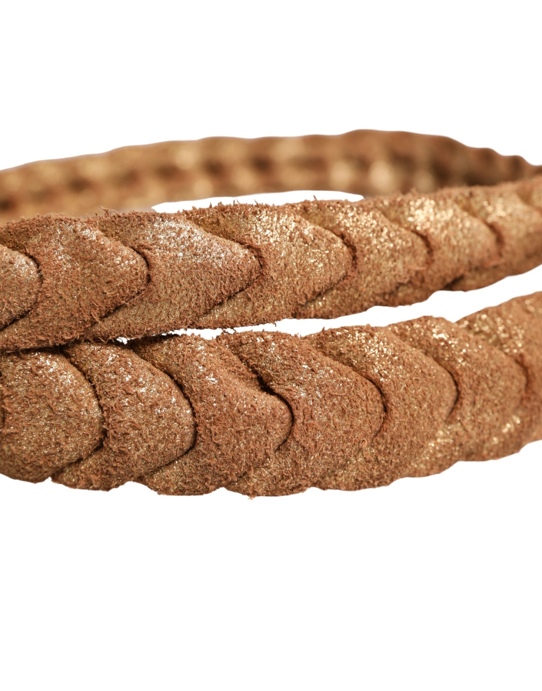 Ermanno Scervino Brown Leather Braided Metal Buckle Belt | Regal Royce