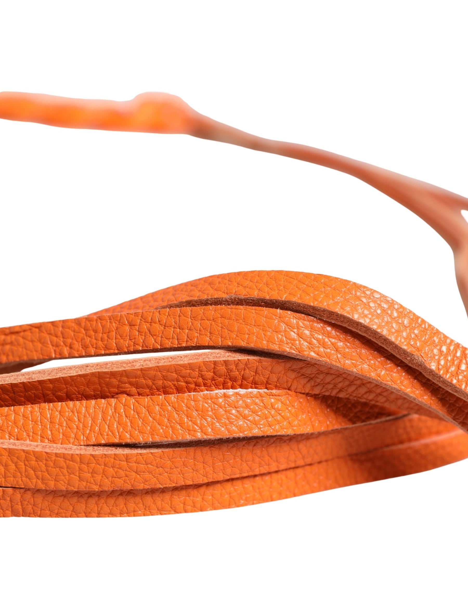 Scervino Street Orange Leather Chain Waist Metal Buckle Belt | Regal Royce
