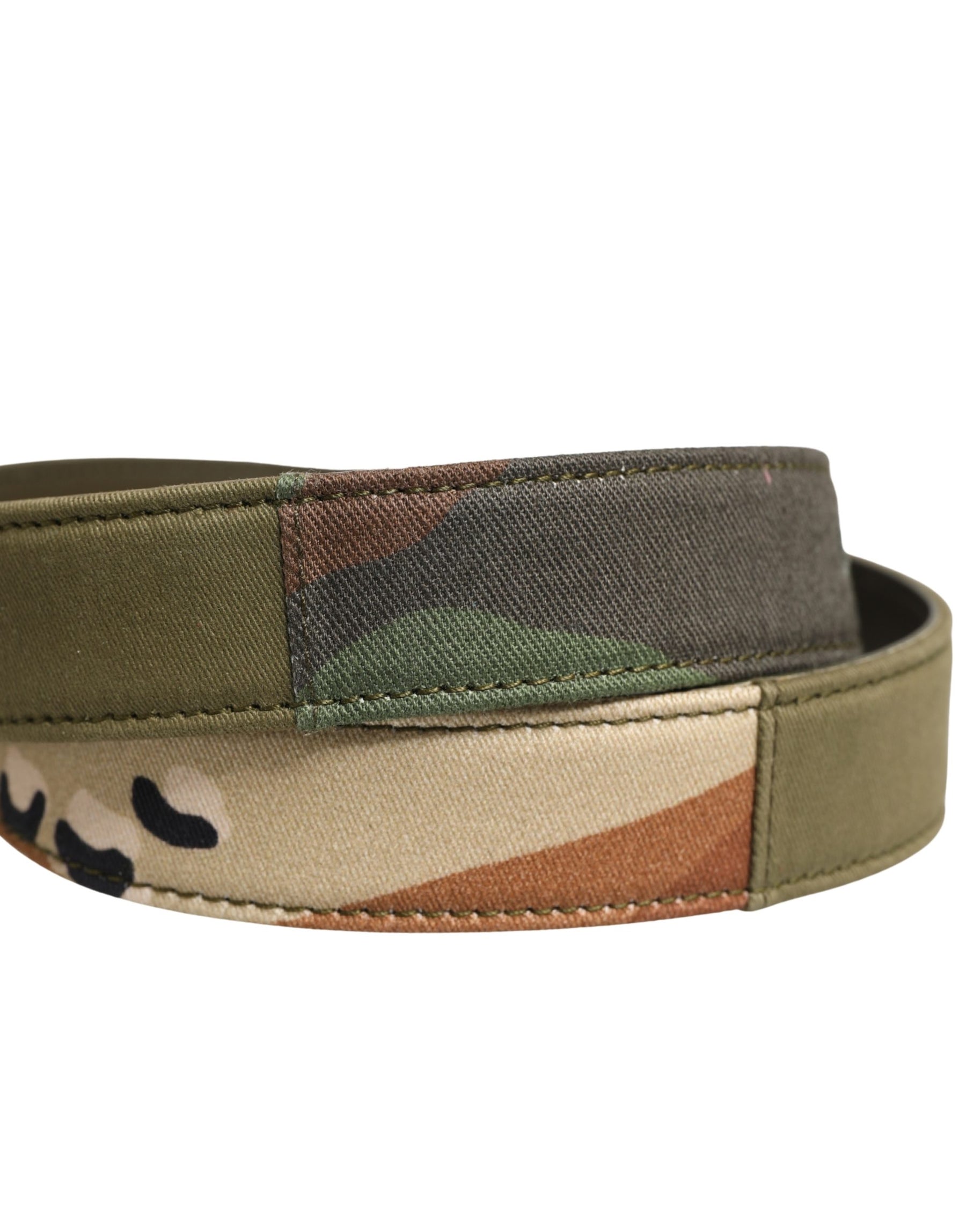 Dolce & Gabbana Green Camouflage Devotion Metal Buckle Belt | Regal Royce