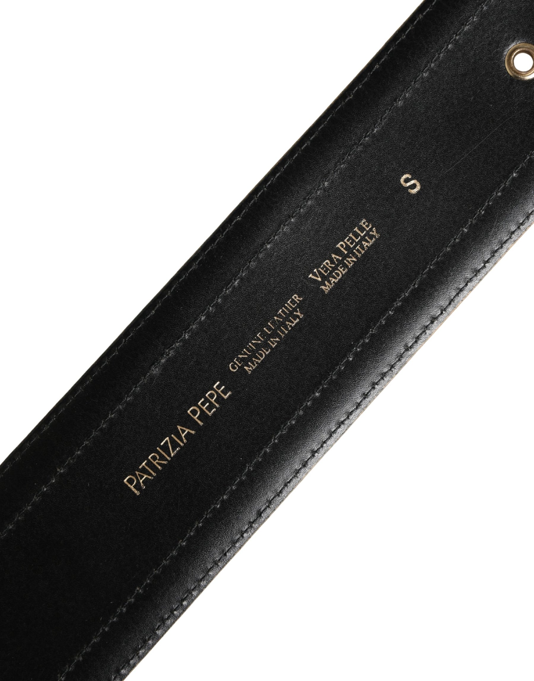 Patrizia Pepe Gray Genuine Leather Square Silver Metal Buckle Belt | Regal Royce