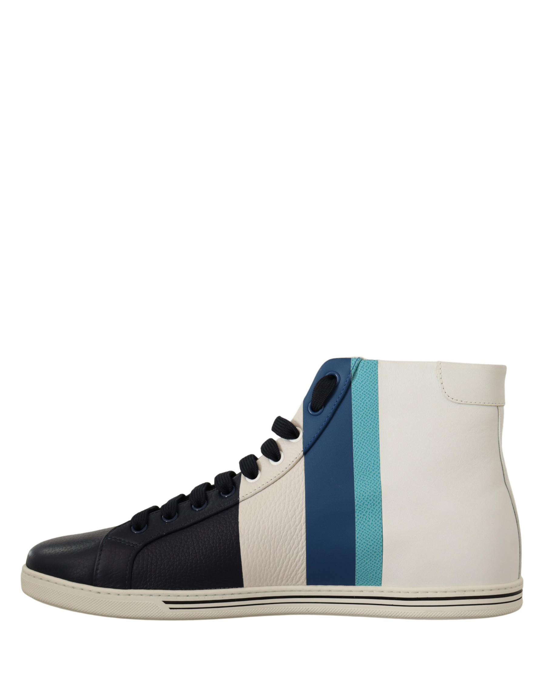 Dolce & Gabbana Multicolor Leather Mid Top Sneakers Shoes | Regal Royce