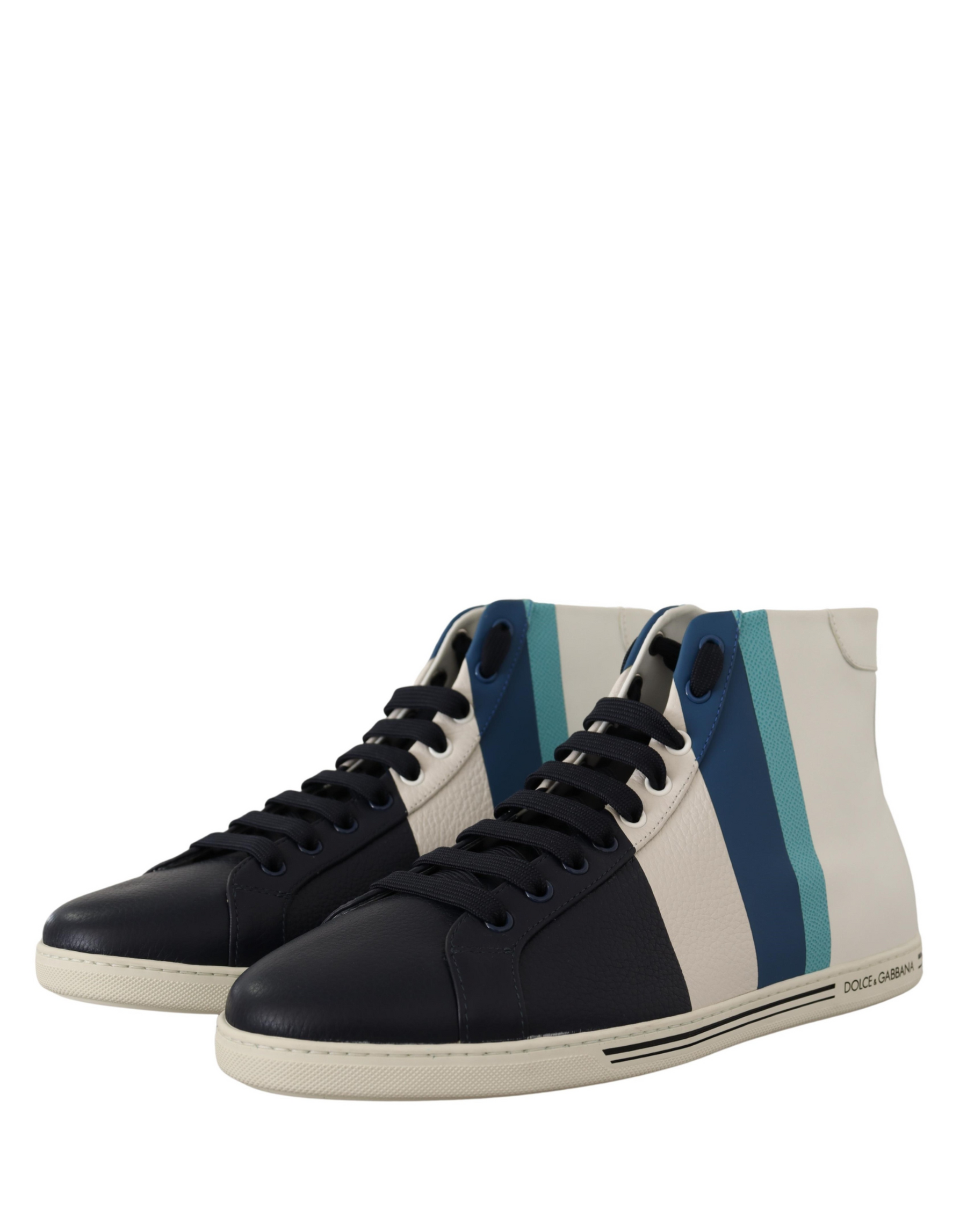 Dolce & Gabbana Multicolor Leather Mid Top Sneakers Shoes | Regal Royce