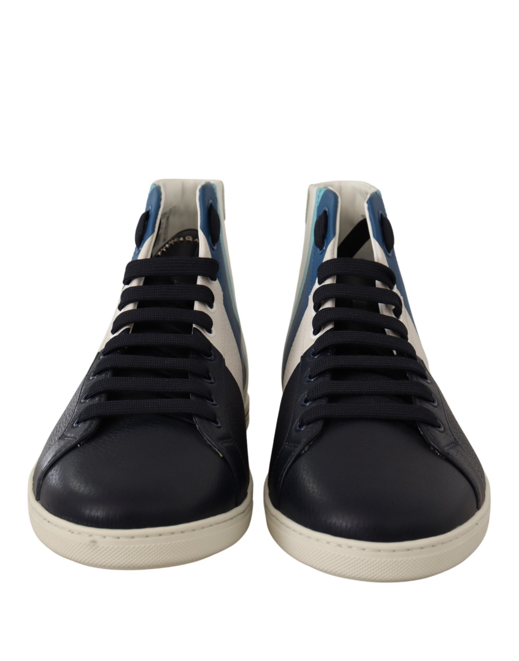 Dolce & Gabbana Multicolor Leather Mid Top Sneakers Shoes | Regal Royce