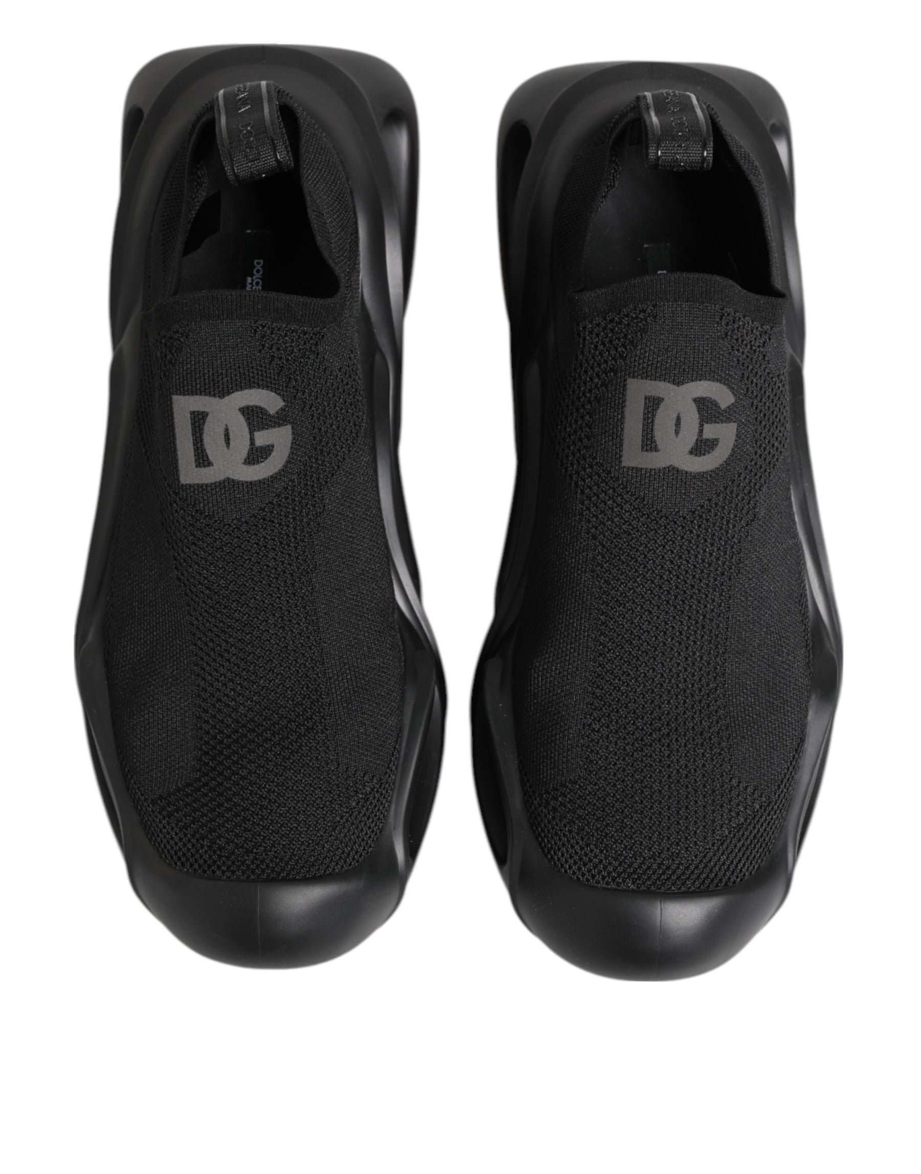 Dolce & Gabbana Black Slip On Wave Low Top Sneakers Shoes | Regal Royce