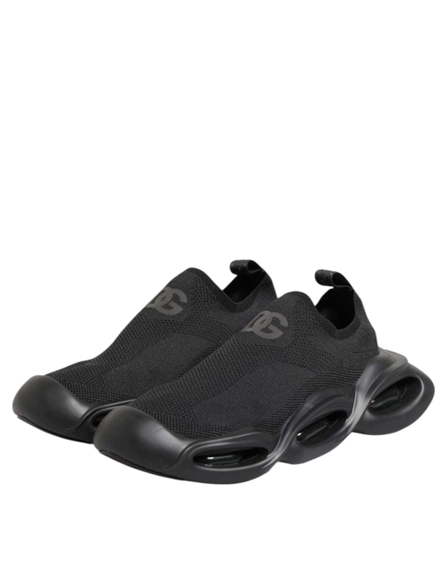Dolce & Gabbana Black Slip On Wave Low Top Sneakers Shoes | Regal Royce