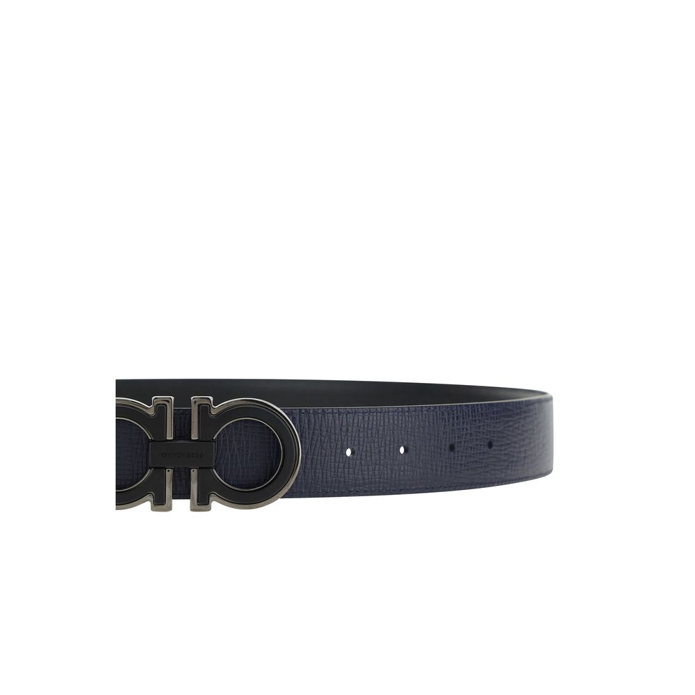 Ferragamo Blue Calf Leather Bos Taurus Belt | Regal Royce