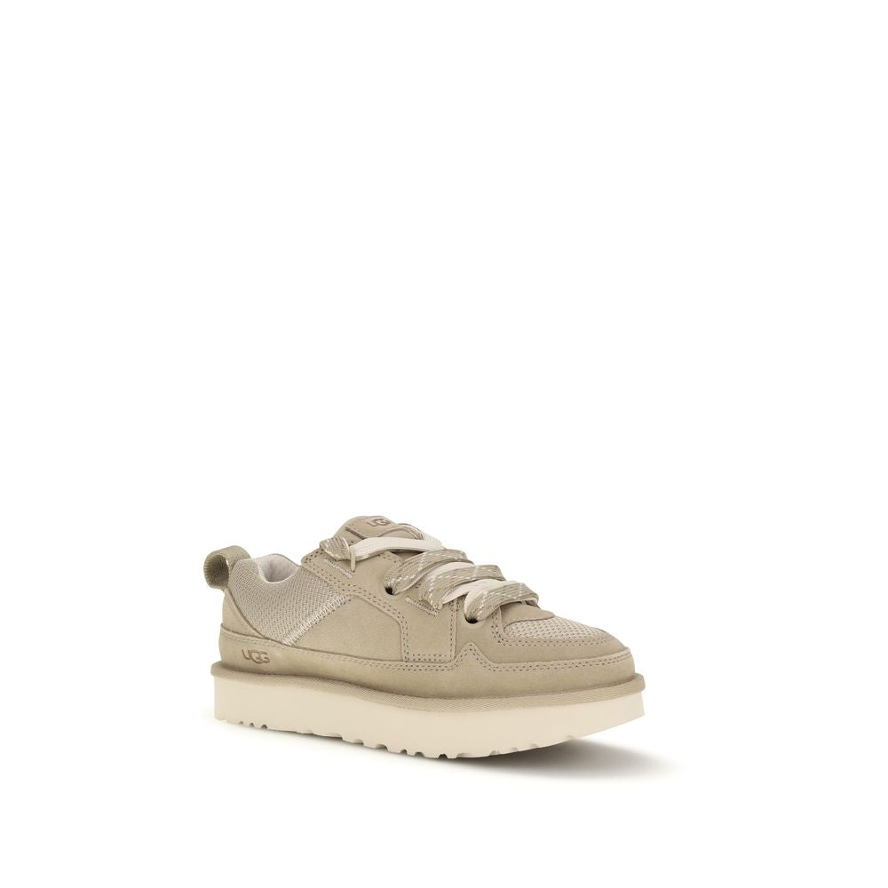 UGG Beige Calf Leather Bos Taurus Low Top Sneakers | Regal Royce