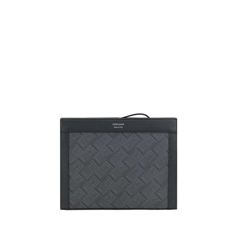 Ferragamo Black Polyethylene Clutch Bag | Regal Royce