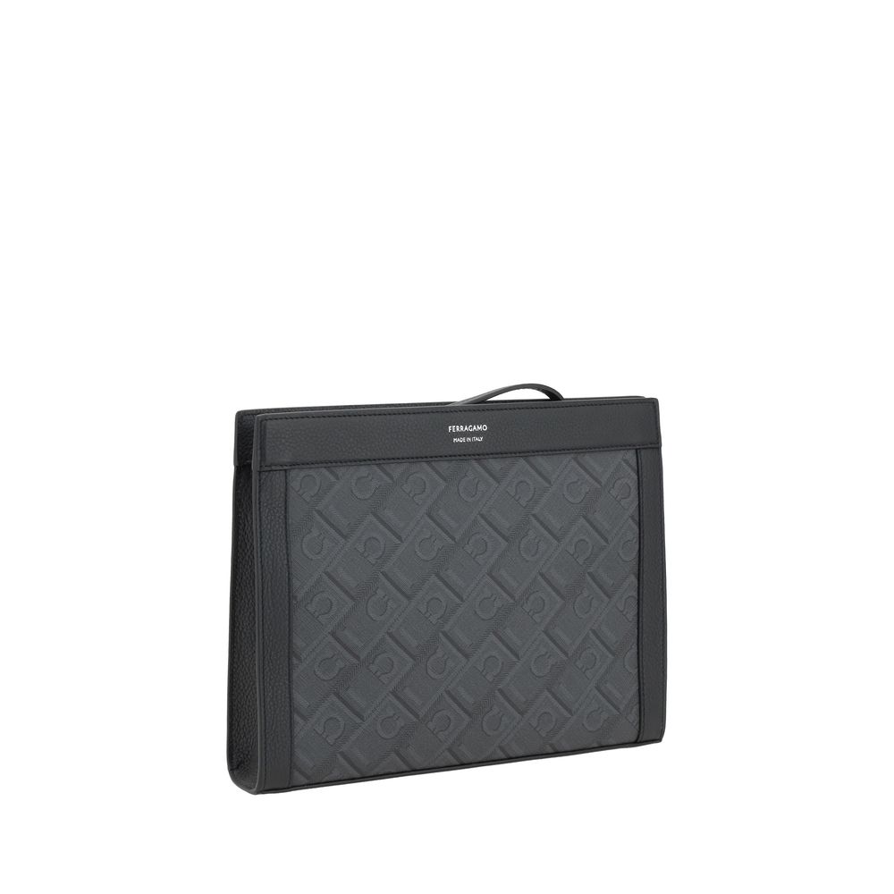 Ferragamo Black Polyethylene Clutch Bag | Regal Royce