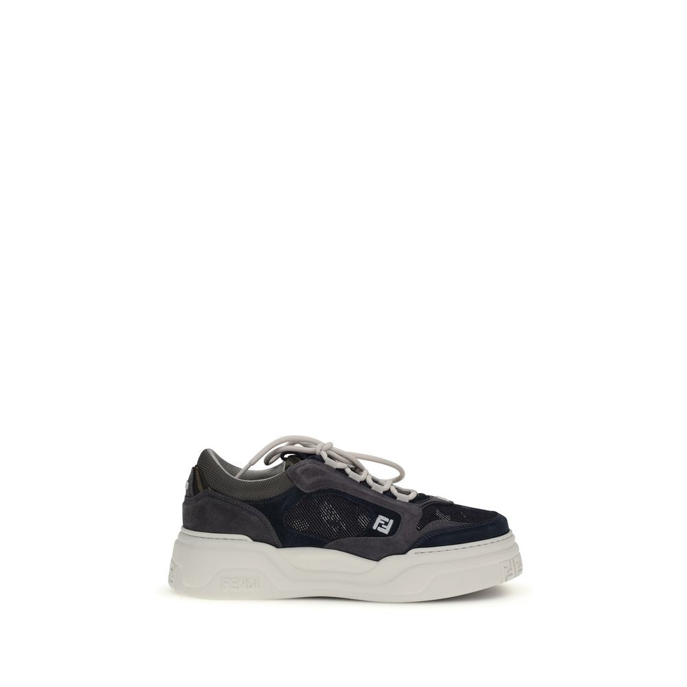 Fendi Gray Calf Leather Bos Taurus Athletic Sneakers | Regal Royce