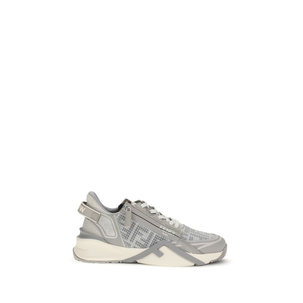 Fendi Gray Calf Leather Bos Taurus Athletic Sneakers | Regal Royce