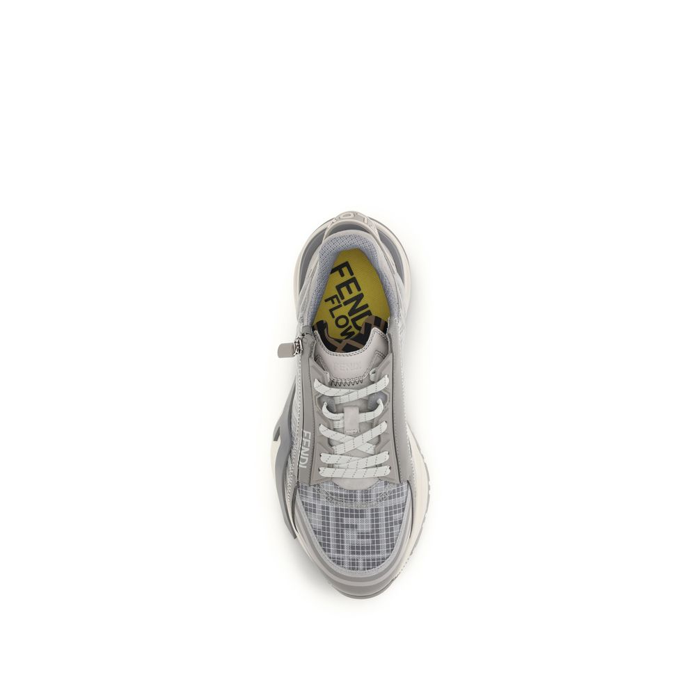 Fendi Gray Calf Leather Bos Taurus Athletic Sneakers | Regal Royce