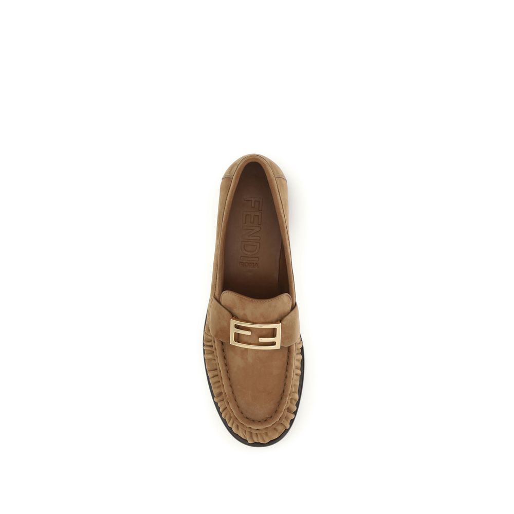 Fendi Brown Calf Leather Bos Taurus Slip-On Loafers | Regal Royce
