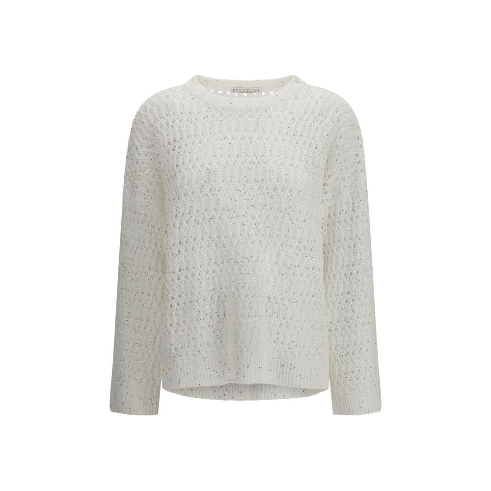 Brunello Cucinelli White Silk Sweatshirt | Regal Royce