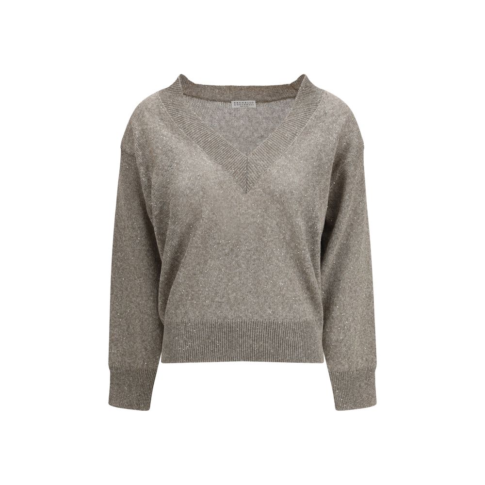 Brunello Cucinelli Brown Linen Sweatshirt | Regal Royce