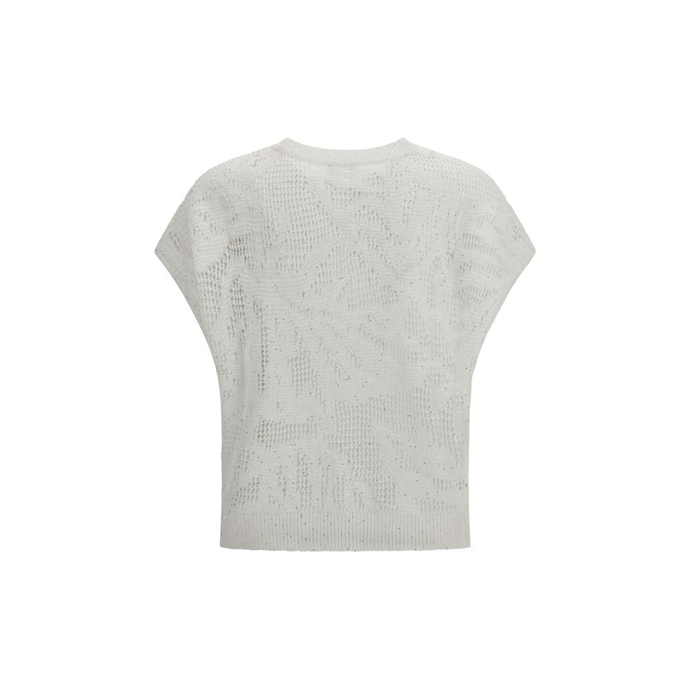Brunello Cucinelli White Linen T-Shirt | Regal Royce